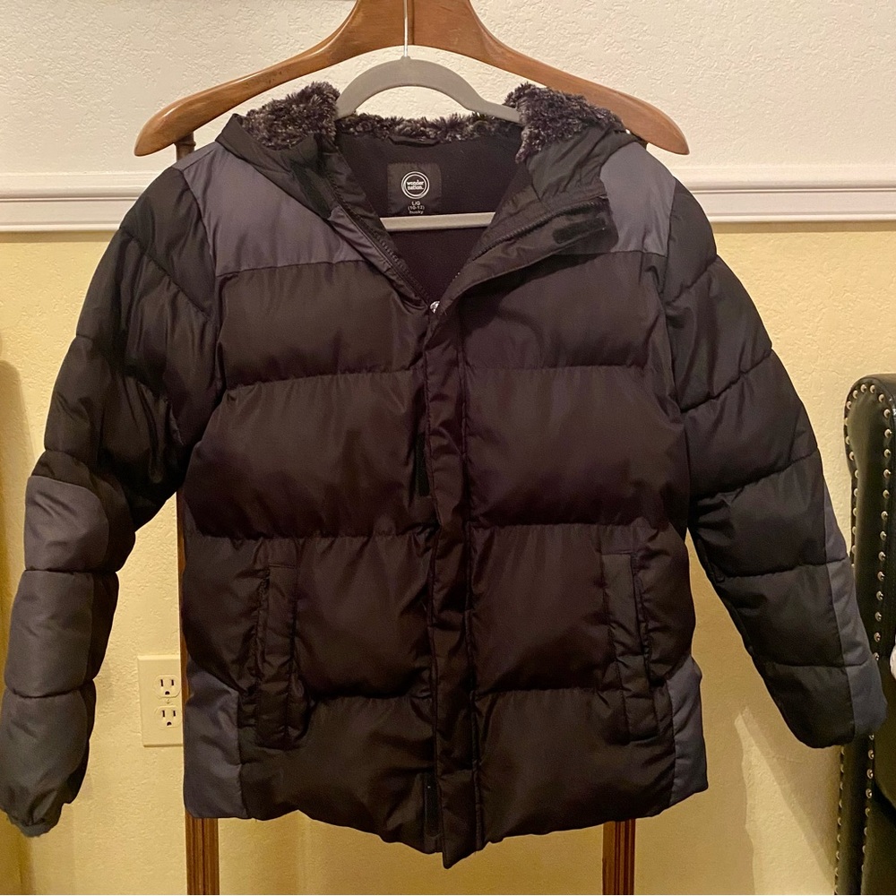 Wonder Nation 10-12 Black Hooded Puff Jacket